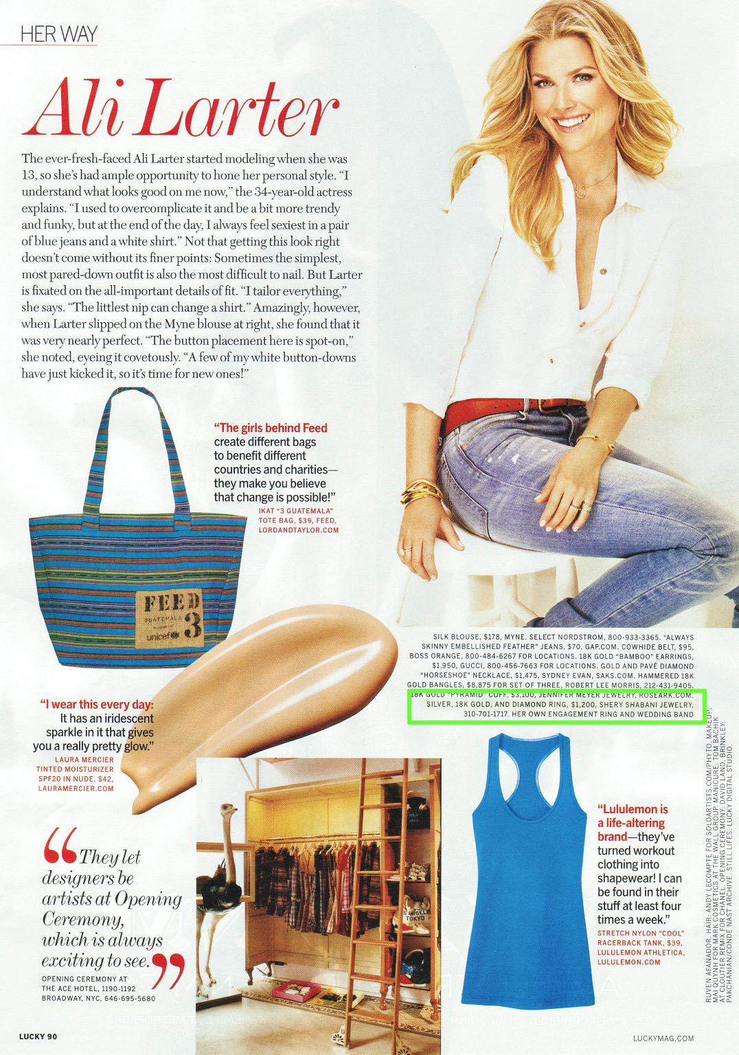 Lucky Magazine — Shery Shabani jewelry featured